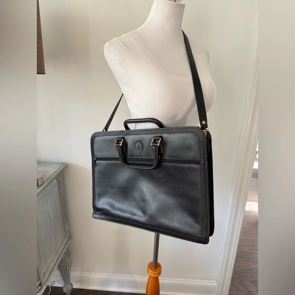 Mark Cross Leather Briefcase Laptop Bag